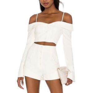 Camila Coelho ‘Paulina’ Matching Shorts & Top Set in Ivory